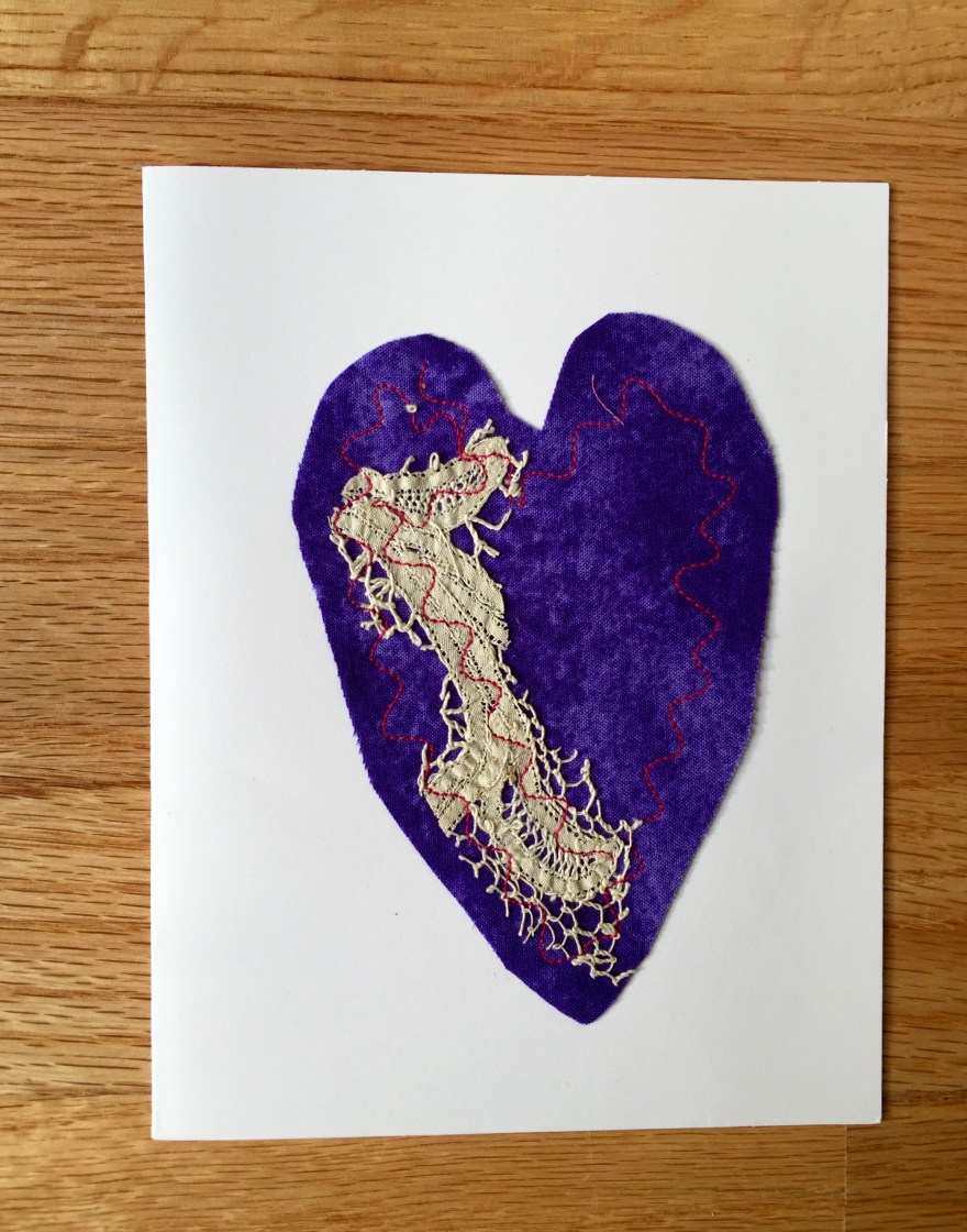 Cardstock, fabric, string