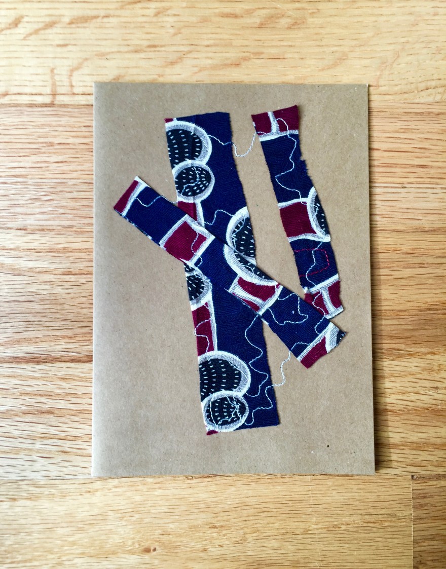 Cardstock, fabric, string