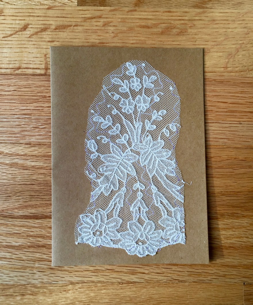 Cardstock, fabric, string