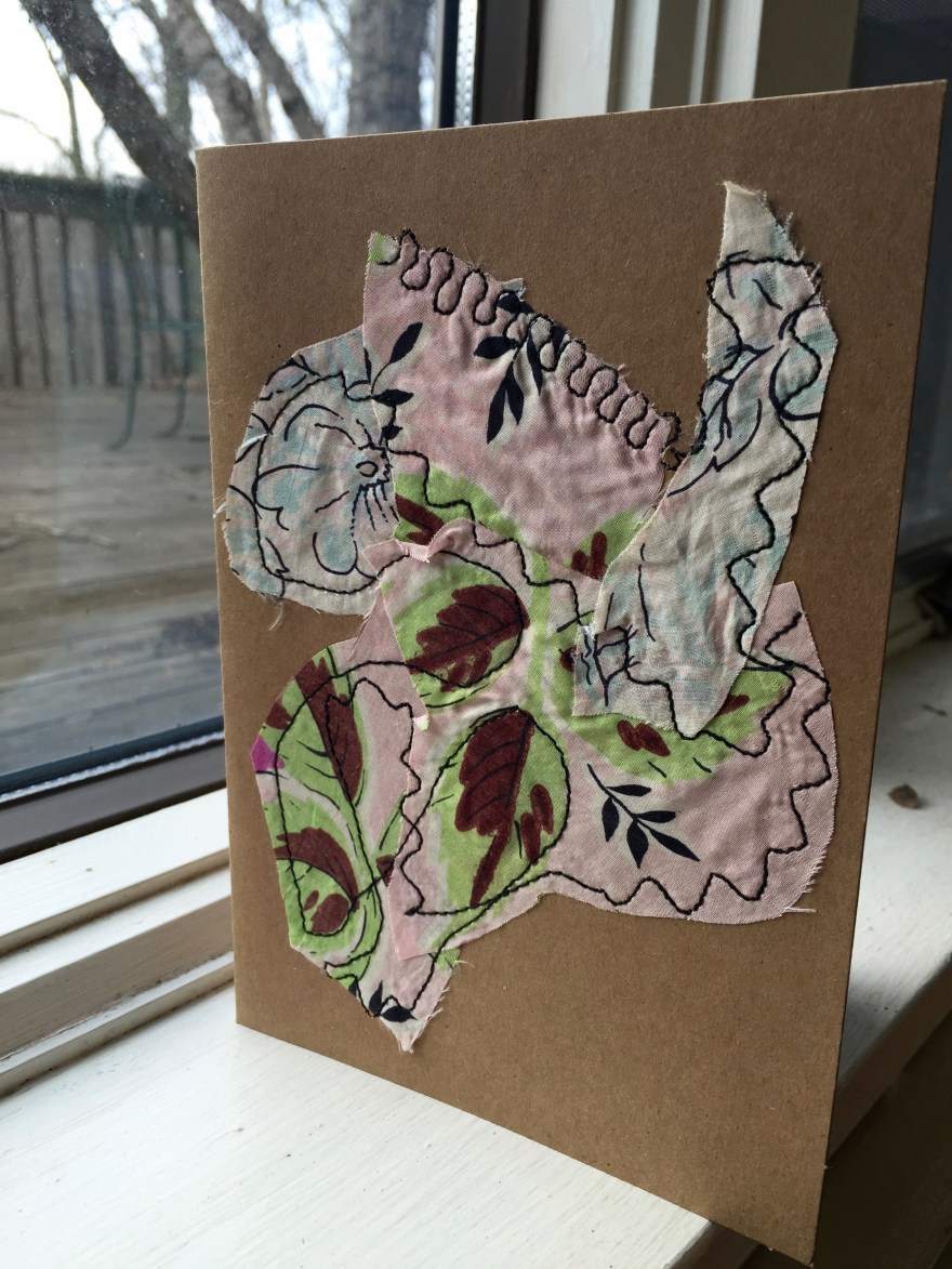 Cardstock, fabric, string